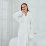 1pc Autumn And Winter Bathrobe, Soft And Skin-friendly Long Sleeve Bathrobe, Thickened Nightgown With Pocket, Warm Long Robe For Home, Bathroom Supplies