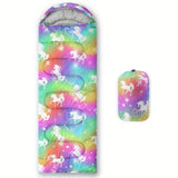 Rainbow Unicorn Dream Sleeping Bag - Girls' Ultralight Backpacking Sleeping Bag for Camping, Hiking, Indoor Activities - Compact, Water-Resistant, and Soft for Cozy Nights Under the Stars