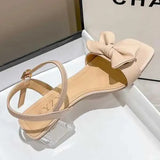 Sandals Beige High Heel Fashion Womens Shoes  Large Medium Black Luxury Summer New Stud Girls Comfortable Low Roman H240328540Y