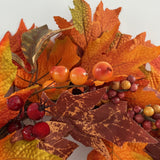 1pc Autumn Harvest Wreath - Thanksgiving Decor for Home, Courtyard, and Garden - Red Fruits and Flower Scene Decor with Festive Atmosphere