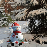 Set of 1 Christmas Acrylic Snowman Garden Stake, 11.4"x16.5" Seasonal Decoration for Yard, Lawn, & Garden without Electricity, Festive Winter Holiday Home Decor