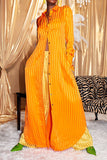 namcoverse Vertical Striped Shirt Collar Laid Back Button Maxi Dress