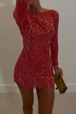 namcoverse Solid Color Rhinestone Sparkly Backless Mini Dress