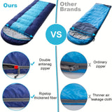 Ultra-Lightweight 4-Season Sleeping Bag - Waterproof, Compact, and Insulated for Adults and Kids - Ideal for Camping, Hiking, Mountaineering, and Outdoor Adventures - Blue