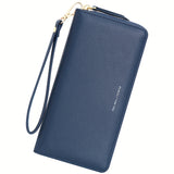 Stylish Womens RFID Blocking Zip Wallet - Large Capacity Long Purse with Detachable Wristlet & Secure Card Holder