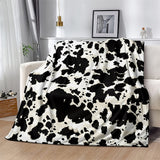 1pc Cozy Cow Print Throw Blanket - Soft, Warm, and Plush for Ultimate Comfort - Perfect for Couch, Bed, Sofa, Travelling, and Camping