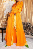 namcoverse Vertical Striped Shirt Collar Laid Back Button Maxi Dress