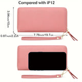 Stylish Womens RFID Blocking Zip Wallet - Large Capacity Long Purse with Detachable Wristlet & Secure Card Holder