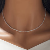 Twisted Sparkle Chain Simple And Sweet 925 Silver Bling Bling Neck Chain Jewelry Decoration