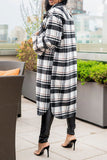 namcoverse Plaid Casual Patch Pocket Button Coat