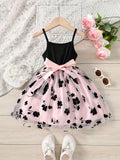 Charming Girls Flower Print Cami Tutu Dress - Lightweight Summer Party Wear with Flouncy Tutu Skirt - Perfect Gift Idea