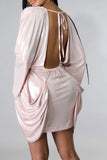 namcoverse Gilding Striking Backless Ruched Irregular Mini Dress