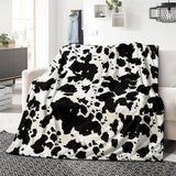 1pc Cozy Cow Print Throw Blanket - Soft, Warm, and Plush for Ultimate Comfort - Perfect for Couch, Bed, Sofa, Travelling, and Camping