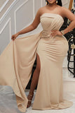 namcoverse Solid Color Elegant High Slipt Maxi Dress