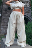 namcoverse Solid Color Cool Wide Leg Pant Suit