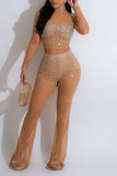 namcoverse Rhinestone On-trend See-Through Pant Suit