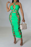 namcoverse Solid Color Kitsch Strappy Midi Dress