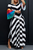 namcoverse Hit Color Chic Trumpet Sleeve Maxi Dress