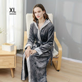 1pc Autumn And Winter Bathrobe, Soft And Skin-friendly Hooded Long Sleeve Bathrobe, Thickened Nightgown With Pocket, Warm Long Robe For Home, Bathroom Supplies