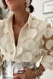 namcoverse 3D Rounded Leaf Design Unique Button Blouse