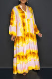 namcoverse Tie Dye Laid Back Tiered Maxi Dress