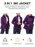 Waterproof Thermal Windproof Jacket - Solid Color Hooded Coat with Zipper Pocket for Fall & Winter, Warm and Breathable Women's Clothing