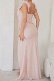 namcoverse Sequined Glamorous Feather Strap Maxi Dress