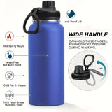 1pc 32oz Stainless Steel Insulated Water Bottle - Double Wall Vacuum, Leakproof Spout Lid, Perfect for Sports, Outdoor Activities, Holiday Gifts, and Everyday Use