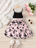 Charming Girls Flower Print Cami Tutu Dress - Lightweight Summer Party Wear with Flouncy Tutu Skirt - Perfect Gift Idea