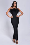 namcoverse Xuliy Feather Maxi Bandage Dress