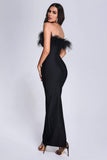 namcoverse Xuliy Feather Maxi Bandage Dress