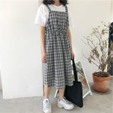 namcoverse Tartan Spaghetti Strap Sleeveless Mid-length Dress