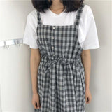 namcoverse Tartan Spaghetti Strap Sleeveless Mid-length Dress