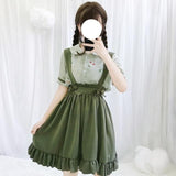 namcoverse Woodsy Cherry Fairycore Dress Set Overall Skirt with Optional Top