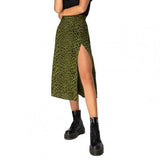 namcoverse Women Summer Split Leopard Skirts  pink Fashion Long Skirt Sexy Woman Floral Loose Lady Clothes Green Flower Skirts Fall