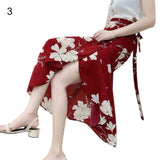 namcoverse Women Summer Split Leopard Skirts  pink Fashion Long Skirt Sexy Woman Floral Loose Lady Clothes Green Flower Skirts Fall