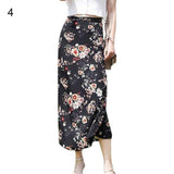 namcoverse Women Summer Split Leopard Skirts  pink Fashion Long Skirt Sexy Woman Floral Loose Lady Clothes Green Flower Skirts Fall