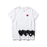 play Designer Men's T Shirts Heart Badge Brand Fashion Women's Short Sleeve Cotton Top POLO Shirt Clothing