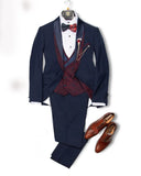 New Mens Suits 3 Pcs Printed Wedding Tuxedos Slim Fit Designer Groom Groomsmen Suit Mens Formal Wear