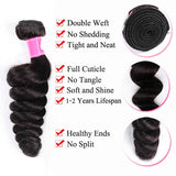 10A loose wave unprocessed brazilian virgin human hair weaves extension 3 bundles lot 12-30inch 1b natural black soft weft hair