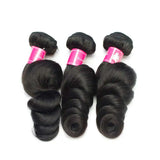 10A loose wave unprocessed brazilian virgin human hair weaves extension 3 bundles lot 12-30inch 1b natural black soft weft hair