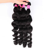 10A loose wave unprocessed brazilian virgin human hair weaves extension 3 bundles lot 12-30inch 1b natural black soft weft hair