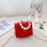 Purse children baby pearl handbag fashion girl chain messenger bag accessories birthday present