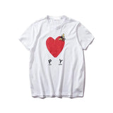 play Designer Men's T Shirts Heart Badge Brand Fashion Women's Short Sleeve Cotton Top POLO Shirt Clothing