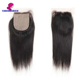 Silk top closure 4x4 Virgin 100% Human Hair Brazilian Straight Closure Pre Plucked Lace Frontal