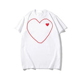 play Designer Men's T Shirts Heart Badge Brand Fashion Women's Short Sleeve Cotton Top POLO Shirt Clothing