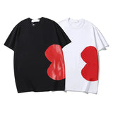 play Designer Men's T Shirts Heart Badge Brand Fashion Women's Short Sleeve Cotton Top POLO Shirt Clothing