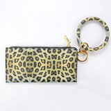 PU Bracelet Purses Leather Wrist Key ring Plaid Keychain Handbag Leopard Bracelets Pendant Purse Lady Clutch Bag Hand Carry Bags GGA3066