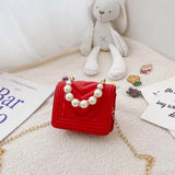 Purse children baby pearl handbag fashion girl chain messenger bag accessories birthday present