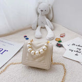 Purse children baby pearl handbag fashion girl chain messenger bag accessories birthday present